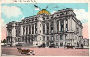 Vintage Postcard 1928 Front View City Hall Building Landmark Newark New Jersey