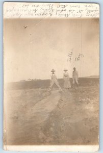 Wiley Colorado CO Postcard RPPC Photo Farmers Scene Field 1913 Antique Posted