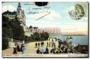 Old Postcard Monte Carlo Theater and the Terrasses
