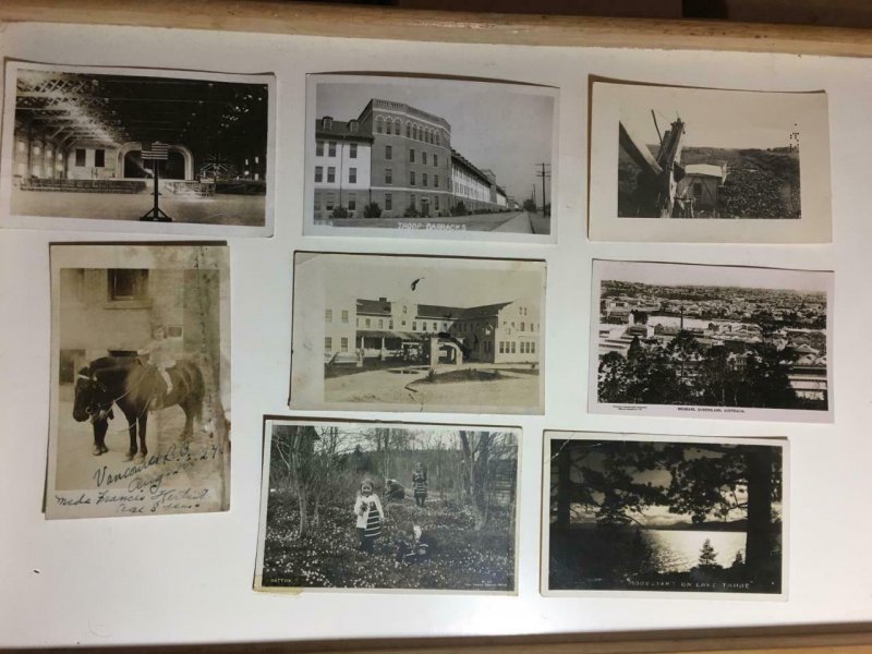 RPPC LOT Lake Tahoe/Brisbane, Queensland/Rättvik 8 Vintage Real Photo Postcards