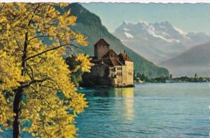 Switzerland Montreux Lac Leman Le Chateau de Chillon en automne