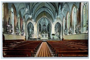 c1950's Church Of Sts. Peter & Paul Building Interior Benches Altar Postcard