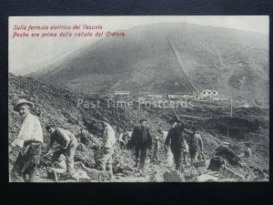 Vesuvius Eruzione del Vesuvio ELECTRIC RAILWAY BEFORE CRATER FALL c1906 RARE PC