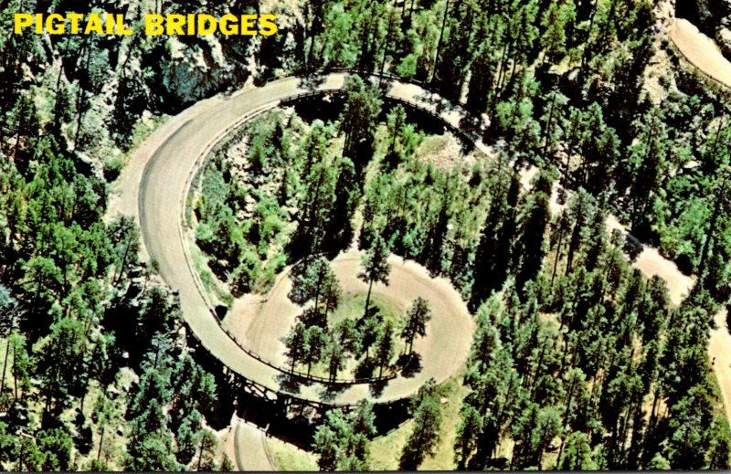 South Dakota Black Hills Aerial View Showing Both Pigtail Bridges and One Of ...