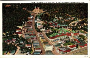 View from Airplane of Heart of Hot Springs National Park AR Postcard PC62