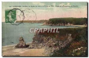 Old Postcard Saint Nazaire La Cote Lion of Rocher Pointe of Eve Beaches Measl...