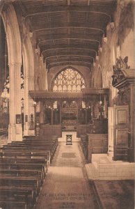 St. Helen's Bishopsgate London Interior Church PC Real Photo Edwardian