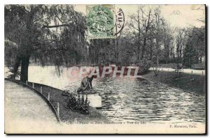 Old Postcard Paris Montsouris Park Lake View