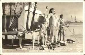 Apache Junction AZ Indan Cliff Dweller Prospector Folk Art Real Photo Postcard