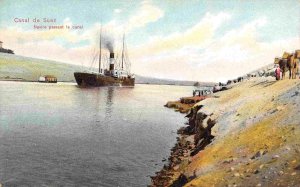 Steam Ship Steamer Suez Canal Egypt 1910c postcard