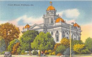 Valdosta Georgia~Lowndes County Court House~People by Tree~Wall News Postcard