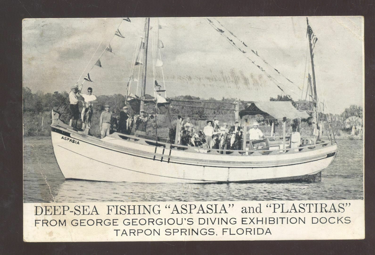 Tarpon Springs FL Deep Sea Fishing BoatAspasia & Plastiras Postcard