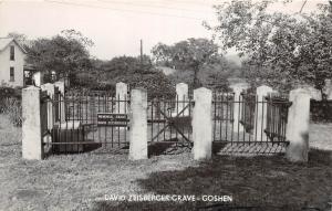 E34/ Goshen Ohio Real Photo RPPC Postcard c1940s David Zeisberger Grave