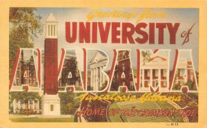 Tuscaloosa Alabama University Of Alabama Large Letters, Color Linen PC U13470