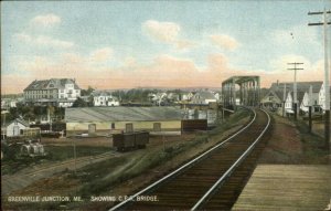 Greenville Junction ME CPR RR Train Bridge c1910 Postcard