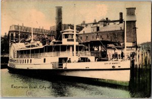 Excursion Boat, City of Newport c1922 Vintage Postcard E49