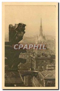 Old Postcard Paris Strolling Chimere of Notre Dame and Sainte Chapelle