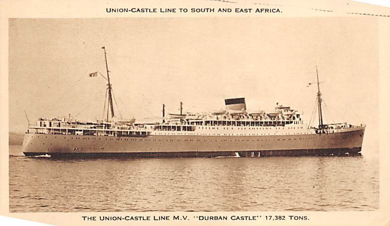 Durban Castle Union Castle Line Writing on back 