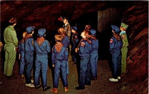 WV, West Virginia BOY SCOUT TROOP At HARPERS FERRY CAVERNS Caves/Scouts Postcard