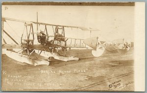 EARLY AVIATION BOSCHE HYDRO PLANE ANTIQUE REAL PHOTO POSTCARD