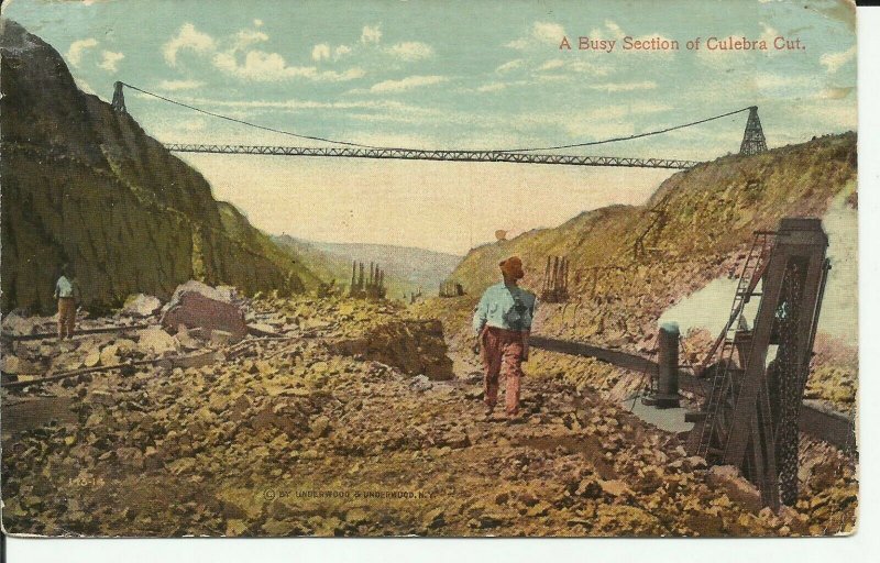 Culebra Cut Panama Canal Zone Construction 1914 Nokesville Postcard 