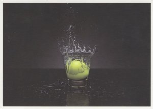 Green Tennis Ball Cocktail Drink In Alcoholic Explosion German Art Postcard