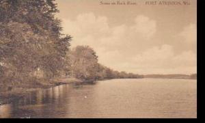 Wisconsin Fort Atkinson Scene On Rock River Albertype