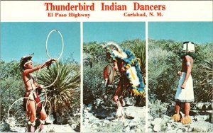 Carlsbad, NM New Mexico   THUNDERBIRD INDIAN DANCERS  Native Americans  Postcard