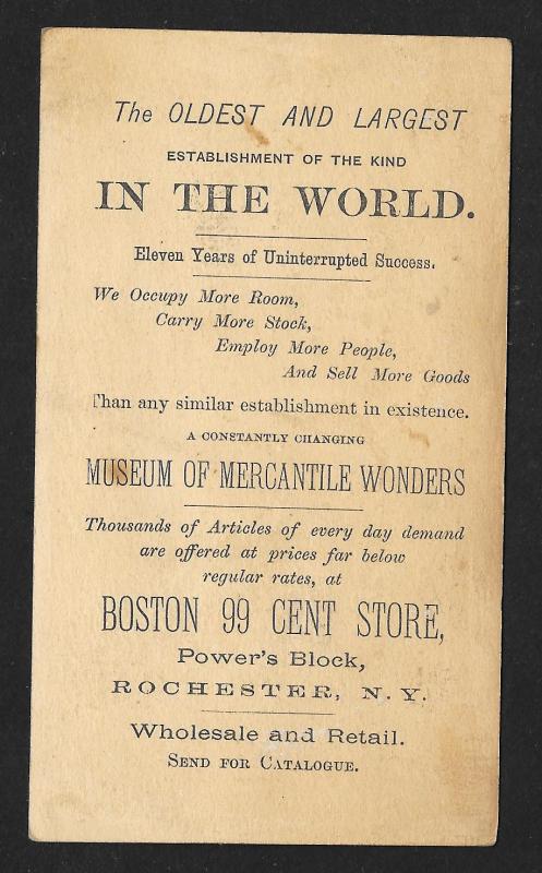 VICTORIAN TRADE CARD Boston 99 Cent Store Black Men & Donkey 'Oh Git'