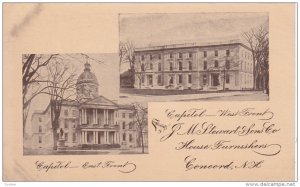 CONCORD, New Hampshire; Capitol - East Front, West Front, J. M Stewart & Sons...