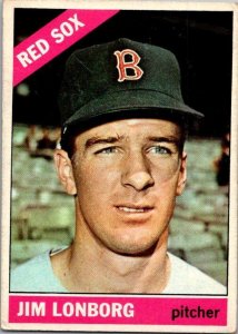 1966 Topps Baseball Card Jim Lonborg Boston Red Sox sk2023