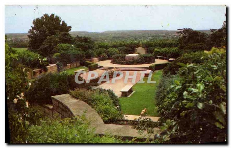 Postcard Old Looking over the Beautiful Garden and Tomb of Will Rogers Oklahoma