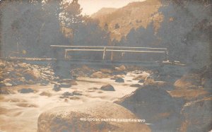 RPPC BIG GOOSE CANYON SHERIDAN WYOMING BRIDGE REAL PHOTO POSTCARD (c. 1910)