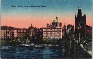 Czech Republic Prague Prag Karluv Most a Krizovnicky Klaster Postcard C095