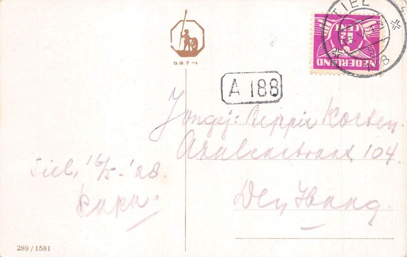 Fantasy Humanized Dogs At School Anthropomorphic 1928 postcard  B927