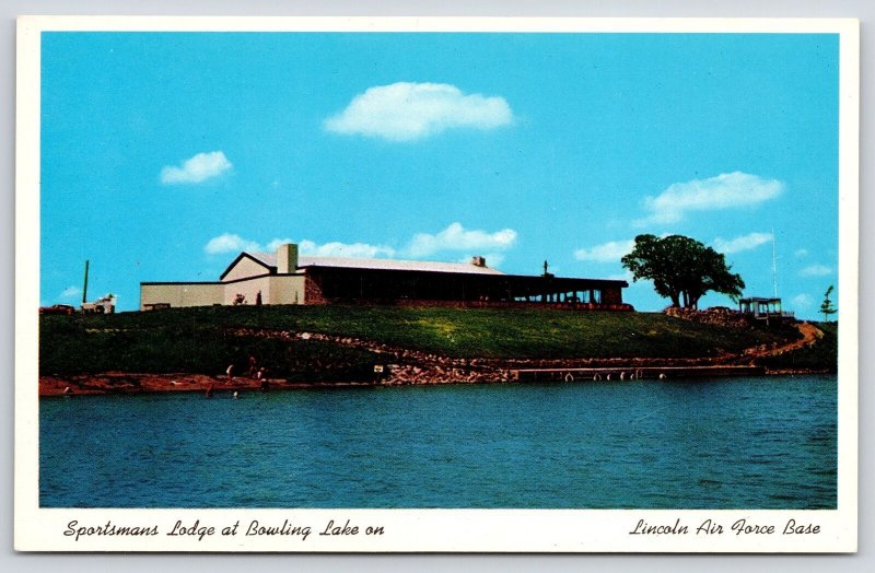 Lincoln Air Force Base Nebraska~Sportman's Lodge~Bank of Bowling Lake~1959  