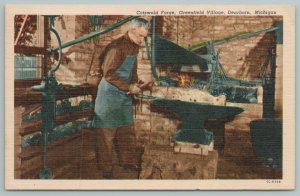 Dearborn Michigan~Greenfield Village~Cotswold Forge~Vintage Postcard