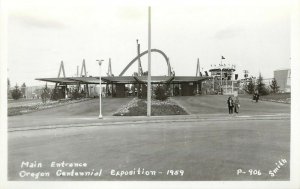 1959 RPPC P-906 Oregon Centennial Exposition Portland OR Main Entrance, Smith