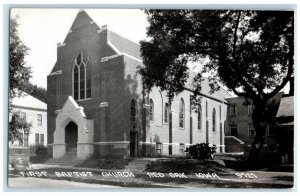 c1940's First Baptist Church Red Oak Iowa IA RPPC Photo Vintage Postcard