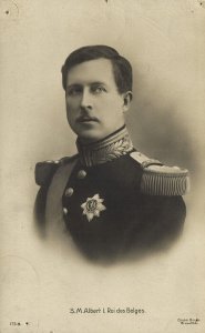 King Albert I of Belgium in Uniform, Medals (1910) RPPC Postcard