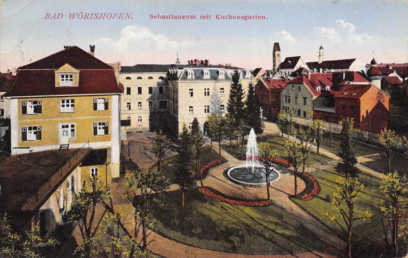 Bad Worishofen Bavaria Germany c1910 Postcard Sebastianeum Mit Kurhausgarten