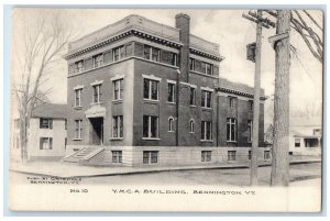 1908 YMCA Building Exterior Street Bennington Vermont Vintage Antique Postcard