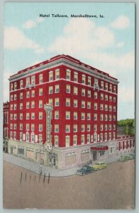 Marshalltown Iowa~Hotel Tallcorn~1940s Linen Postcard