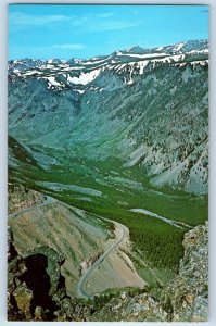 1960 Montana Postcard Rockcreek Canyon Switchback Hi-Way 212 Beartooth Highway