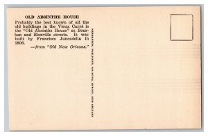 Postcard LA Old Absinthe House Old New Orleans Louisiana M.H. Hobbs Signed 