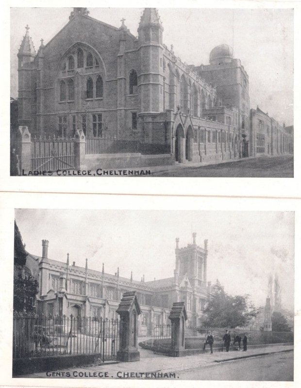 Ladies & Gents College Cheltenham 2x Antique Postcard s