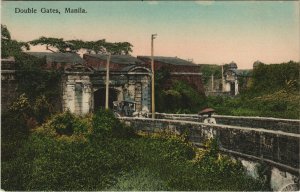 PC PHILIPPINES, DOUBLE GATES, MANILA, Vintage Postcard (b38933)