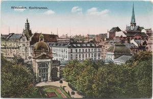 Germany Wiesbaden Kochbrunnen Vintage Postcard 01.26