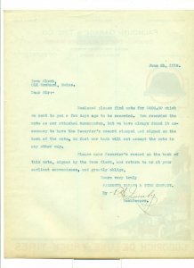 1919 Falmouth Garage & Tire Co. to Town Clerk Old Orchard Letter Head LH1. 