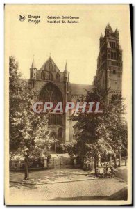 Postcard Old Bruges Cathedrale Saint Sauveur